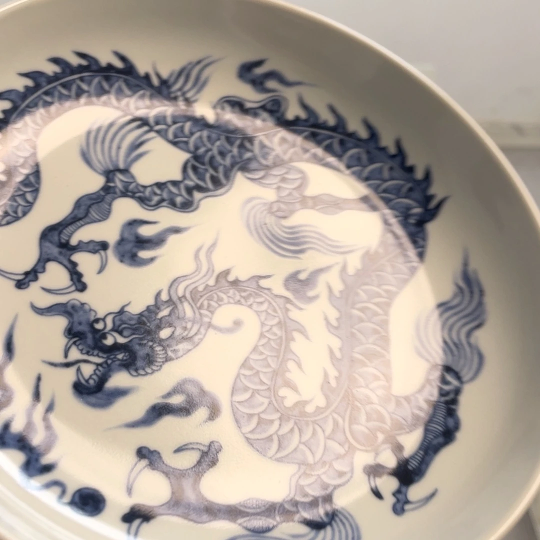 瓷片景德镇青花铠甲龙大壶承