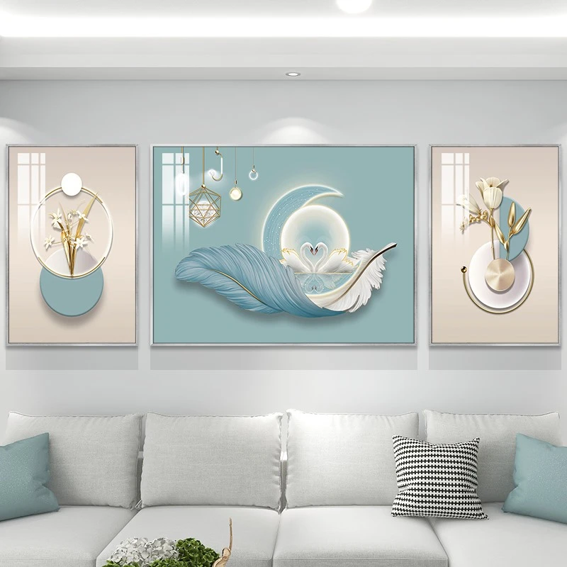 现代简约沙发背景墙装饰画客厅高级感轻奢抽象挂画北欧奶油风壁画