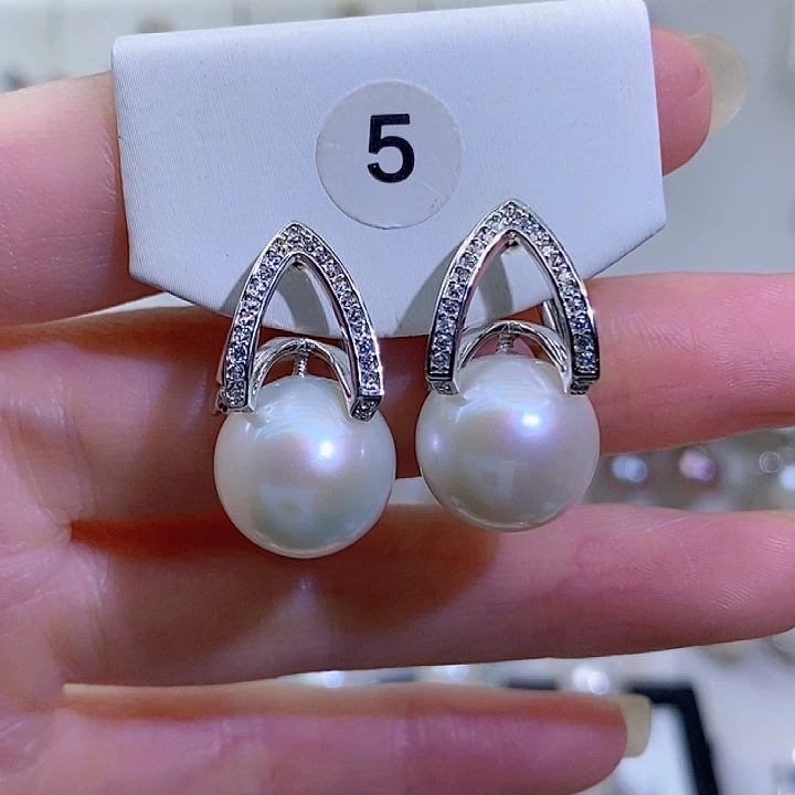 痴***⁰银S925镶嵌耳饰淡水珍珠A