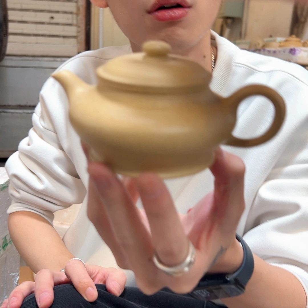 紫砂茶壶本绿虚扁瑕