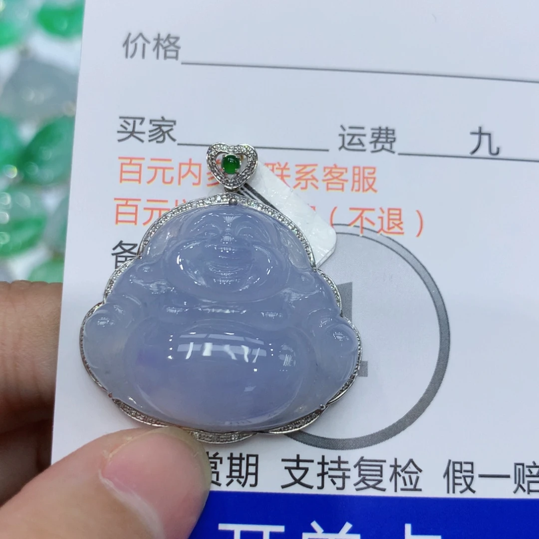 翡翠颈饰18K金镶嵌佛公