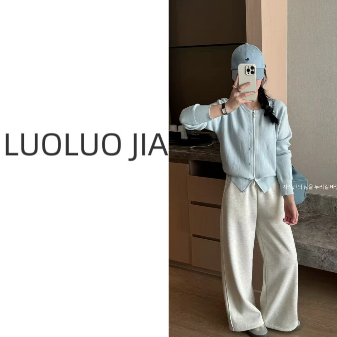 【罗罗严选】6810款百搭春季新款拉链扣子毛衣