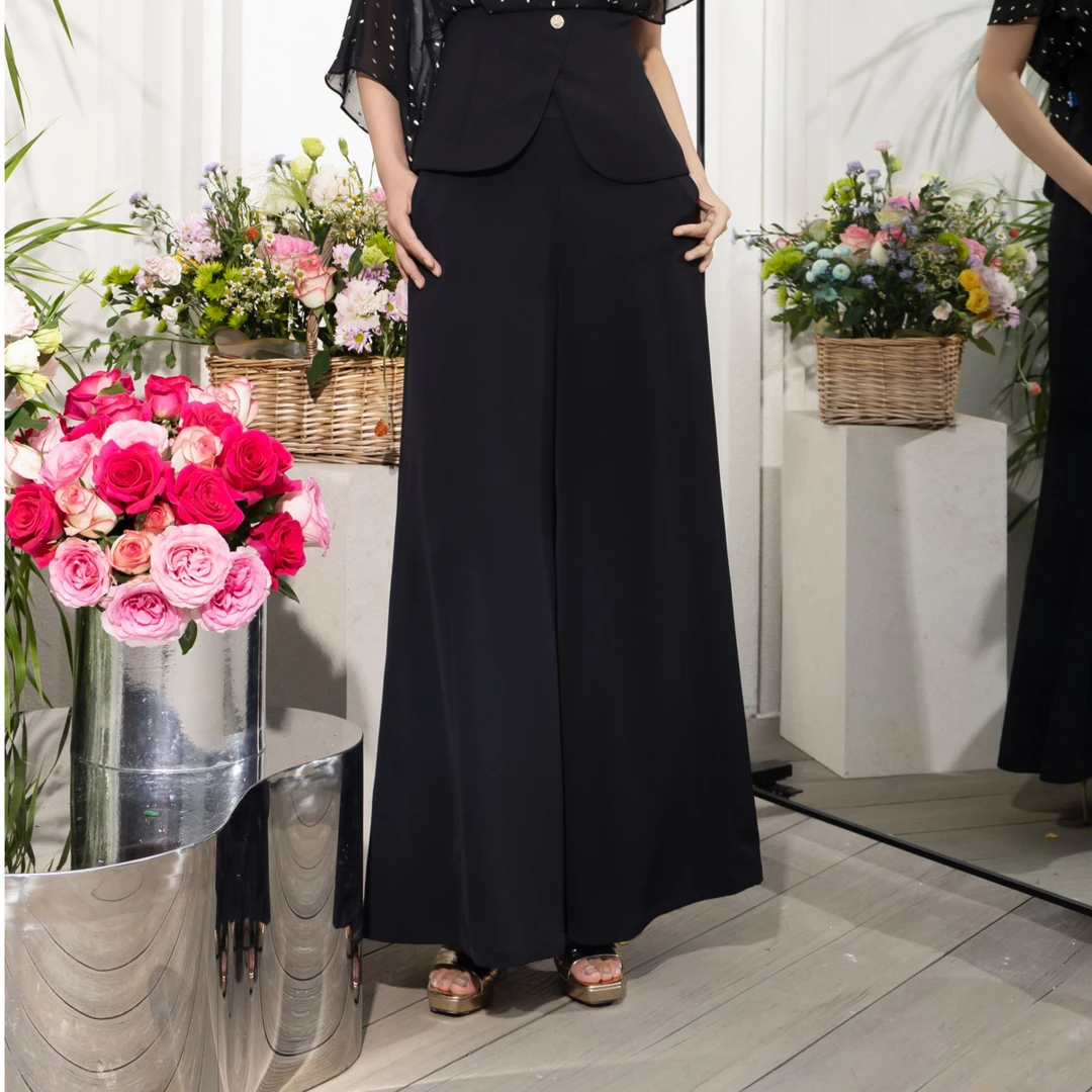 BAISI/百丝长裤AAAD503211A0黑色显瘦时尚休闲夏季设计师气质