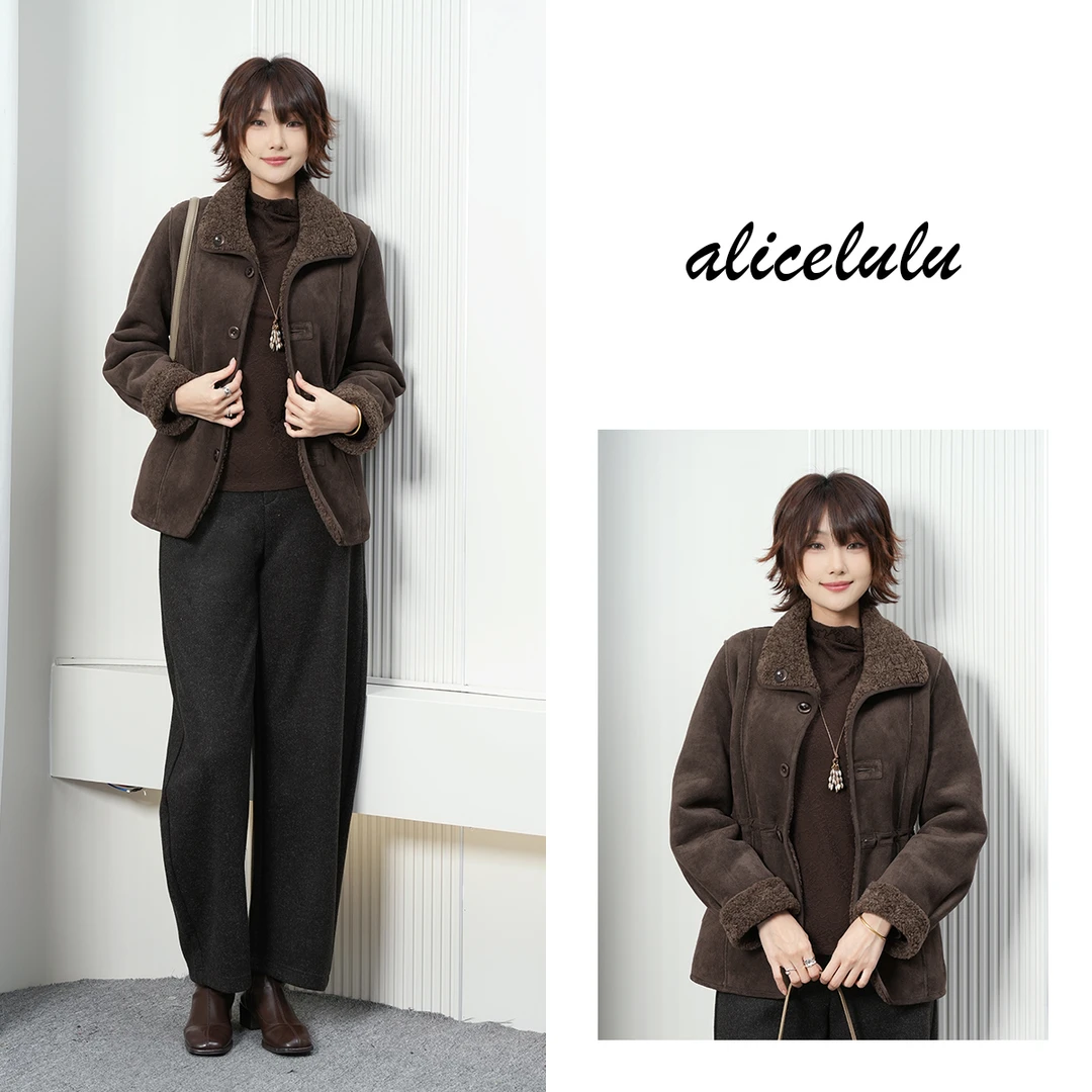 alicelulu 柔焦暖色.复古外套 温暖御寒简约廓形 S2145860W