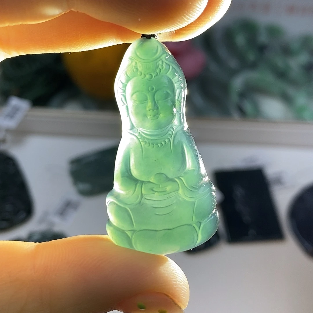 翡翠未镶嵌颈饰3-3翡翠A货挂件