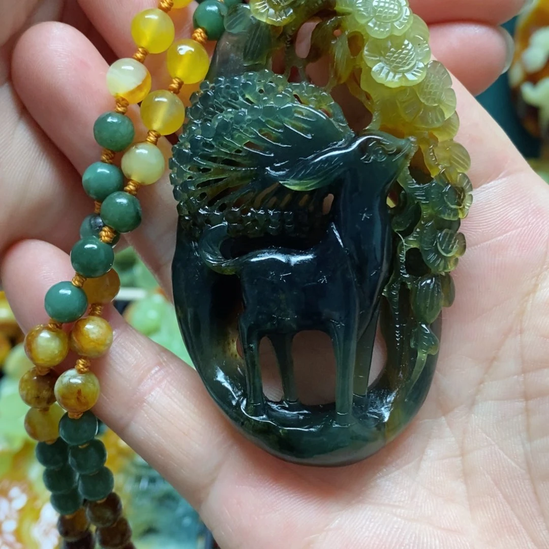 岫玉吊坠(赠链)未镶嵌鱼