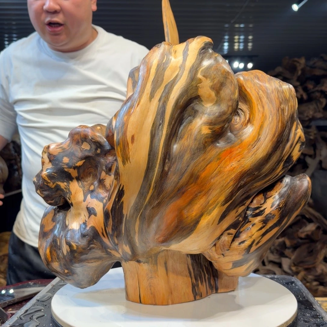 用***2木王一刀琥珀木摆件183