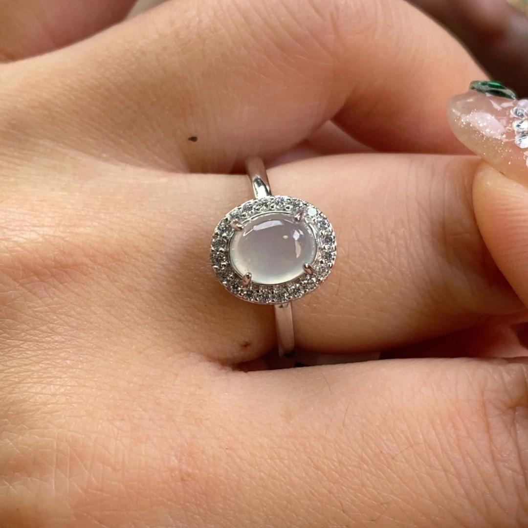 颈饰银S925镶嵌翡翠净货17252