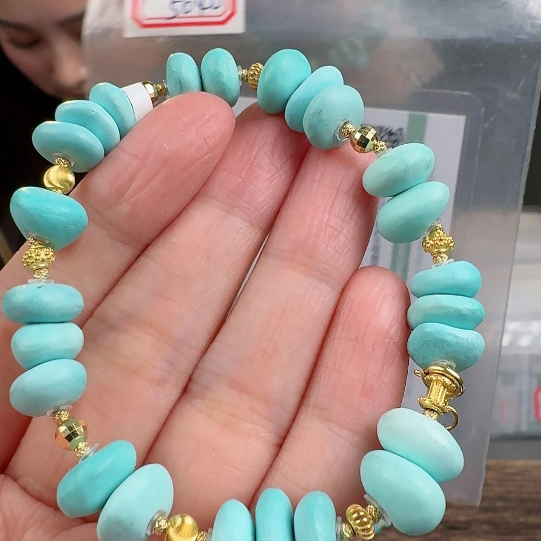 绿松石珠宝奇石18K金镶嵌无*