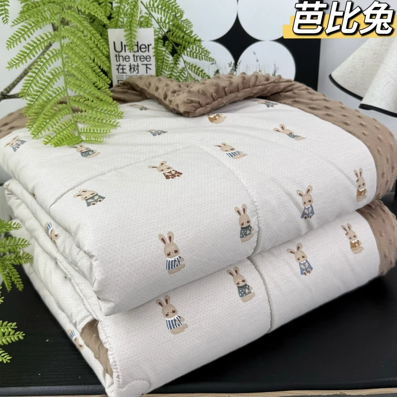 春秋纯棉豆豆被可机洗大豆被子小碎花全棉卡通被冬被单人学生被芯