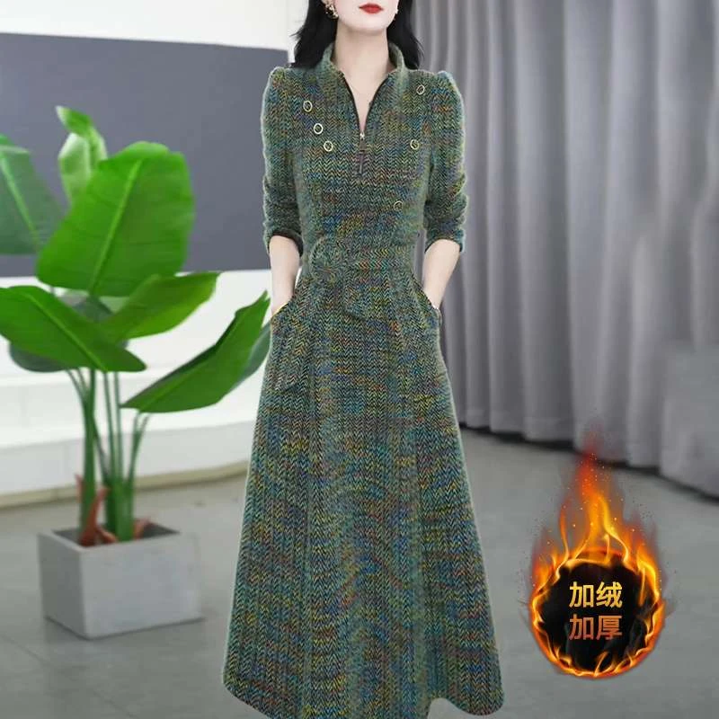 连衣裙2025新款女装春秋季今年流行高端洋气质妈妈高级感长袖裙子