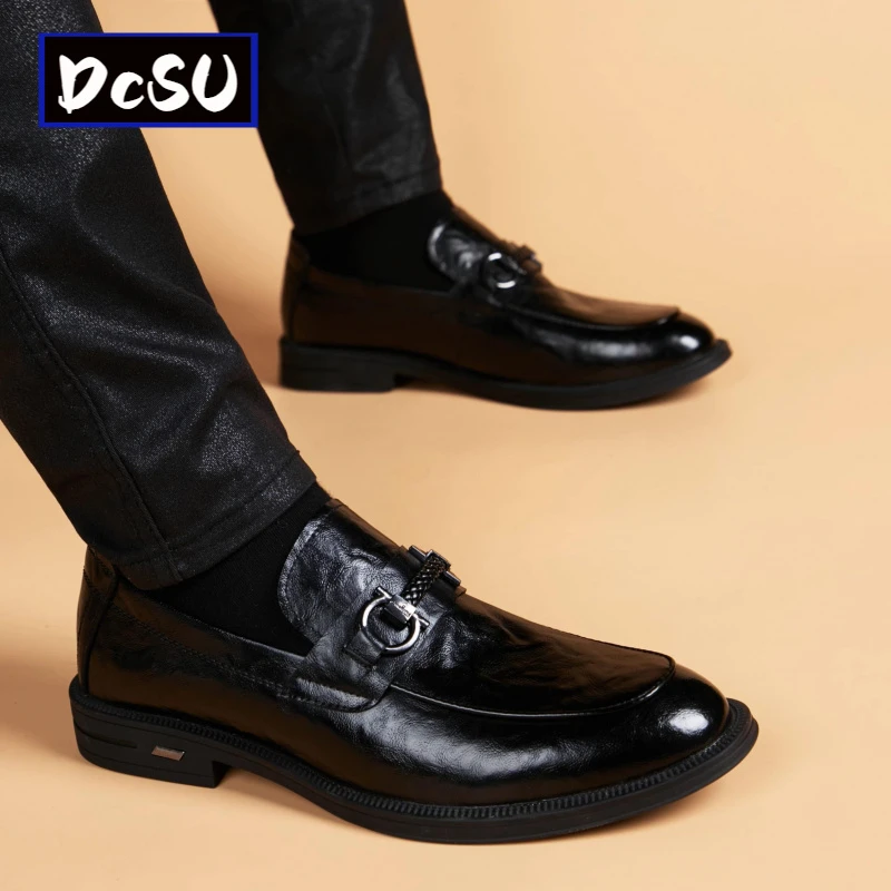 【香港DcSU&Shoes官方正品】男鞋2024新款英伦透气商务正装尖头皮鞋