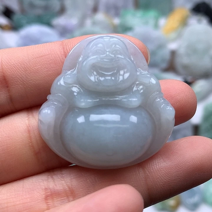翡翠未镶嵌颈饰笑福佛福利