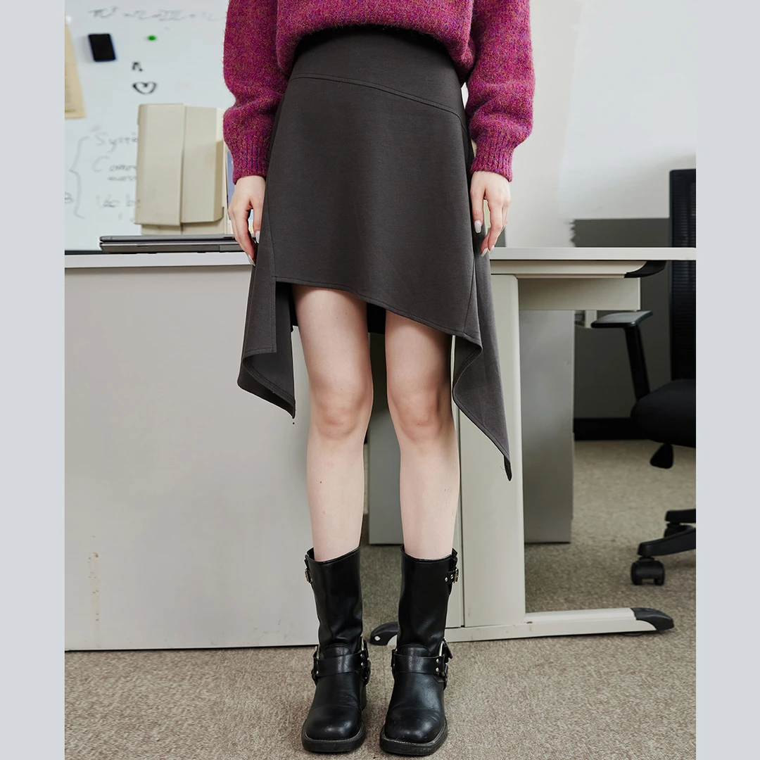 a02【婷婷专属】高腰设计感不规则裙摆半身裙气质半截裙AEI3Q5C39