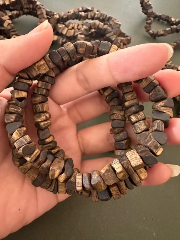 沉香透顶绿999沉随型碎银子单圈手串多样发一