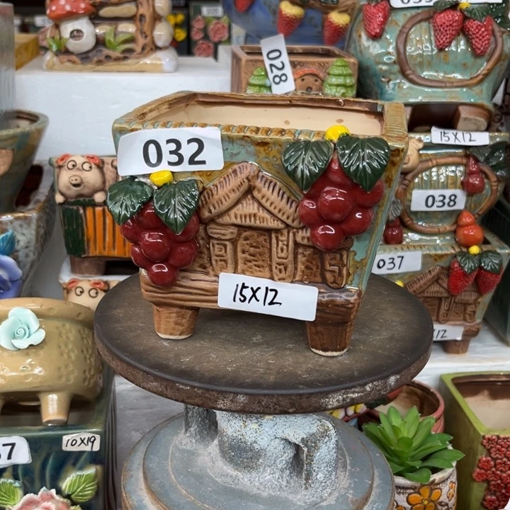 紫砂花盆粗陶材质多肉花盆