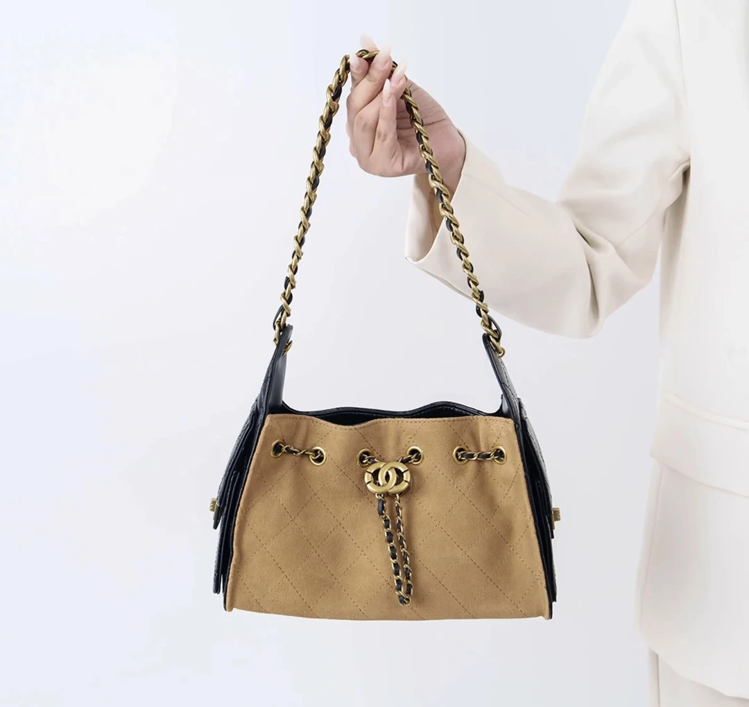 【小香hobo】25年新款磨砂牛皮女包高级小香单可单肩可斜挎大容量