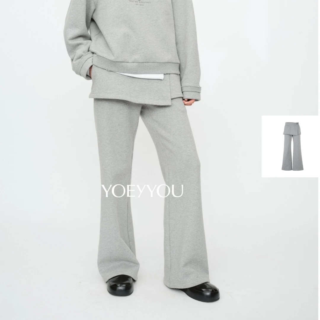 YOEYYOU 设计师品牌 25秋冬新品搭片微喇卫衣裤百搭休闲简约