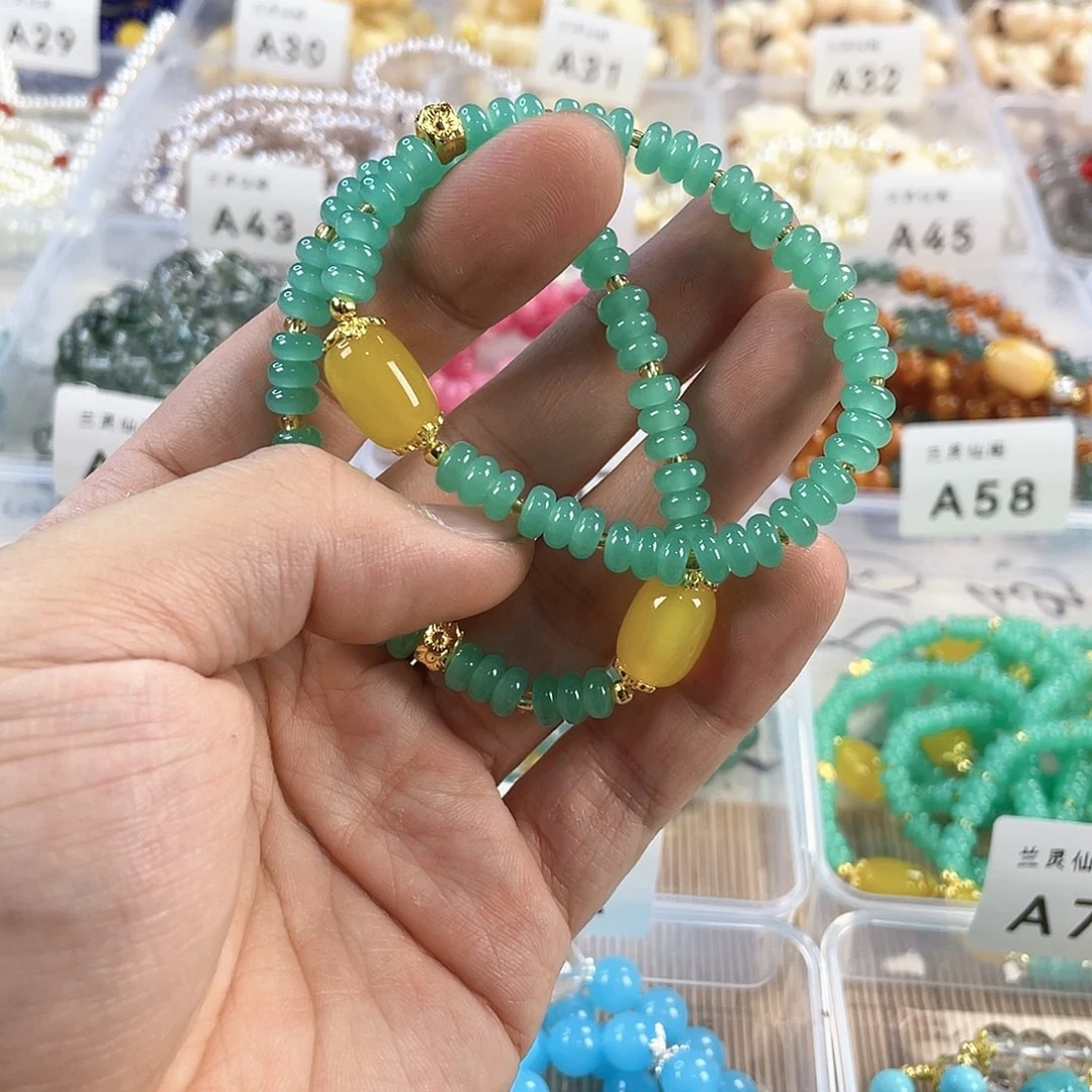 檀香木手串银S925镀金镶嵌