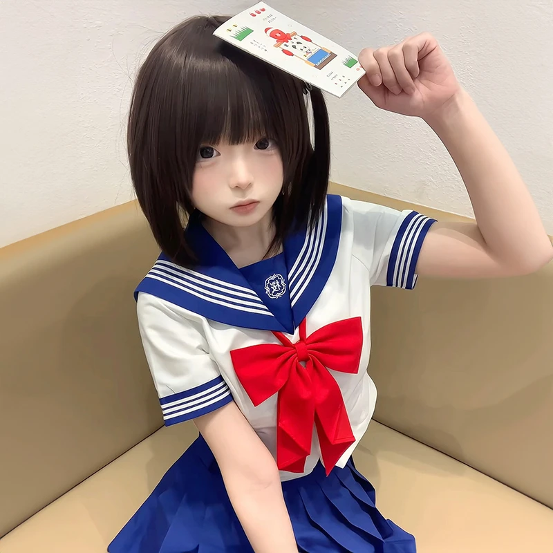 甜嗑原创小野小鸢小黛日系正版jk制服学院风甜美水手服短袖上衣女