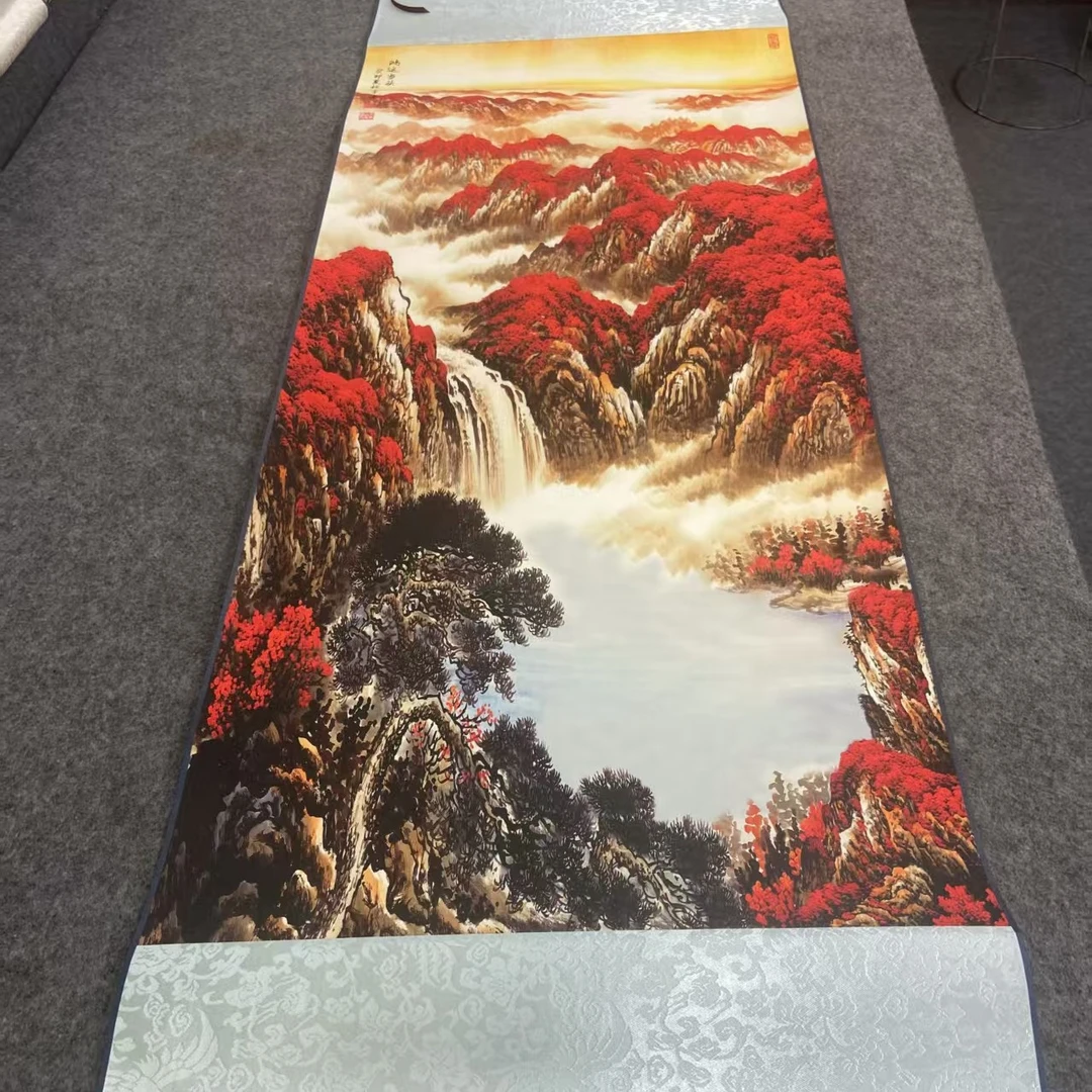 《鸿运当头》140*45竖幅装饰画适用于客厅书房茶室玄关