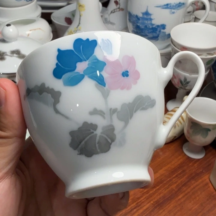 醴陵手绘星火茶杯口沿小窑裂