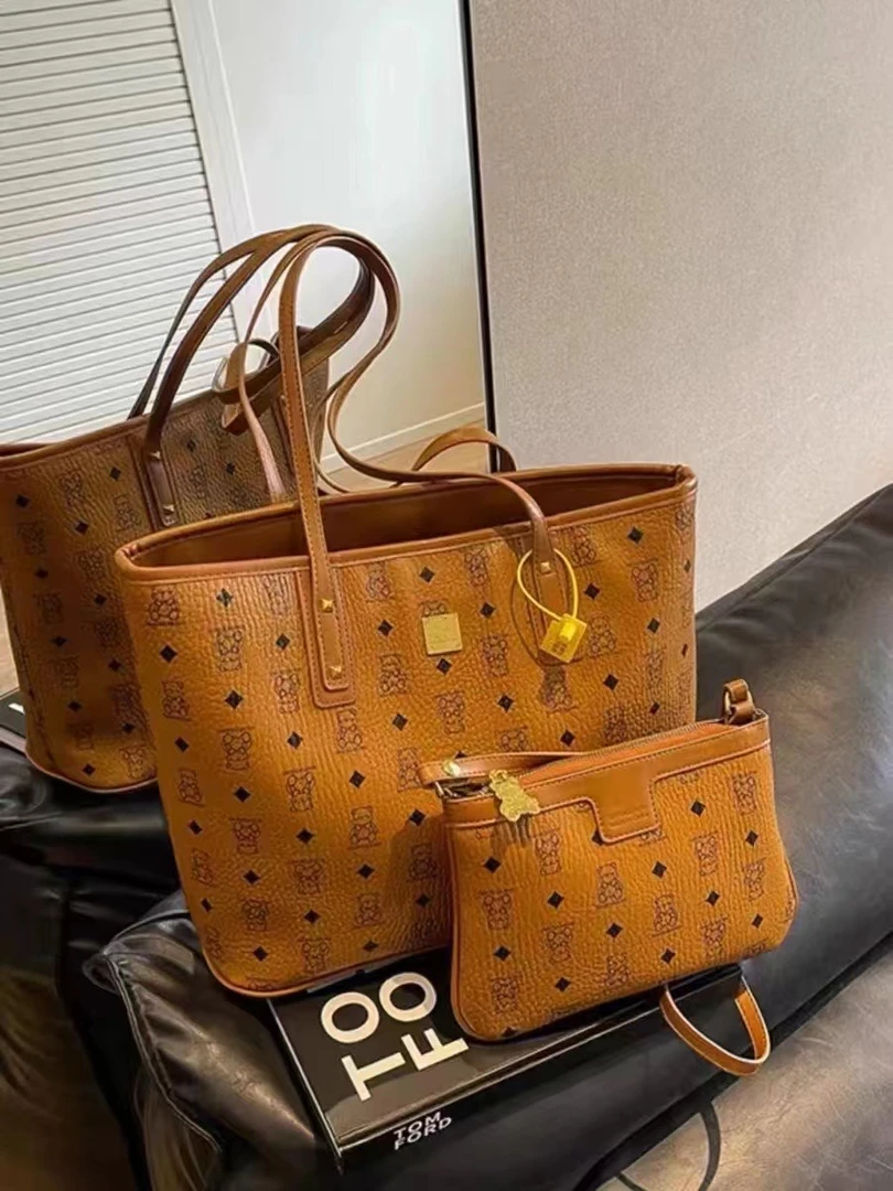 经典双根托特包韩版百搭港风欧美手机袋单肩包子母包洋气耐磨