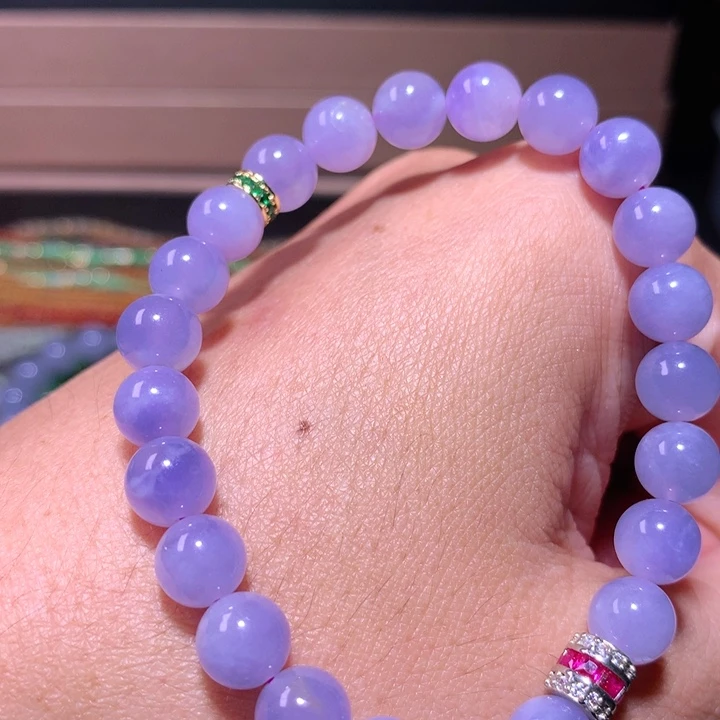 裸石翡翠紫罗兰手串