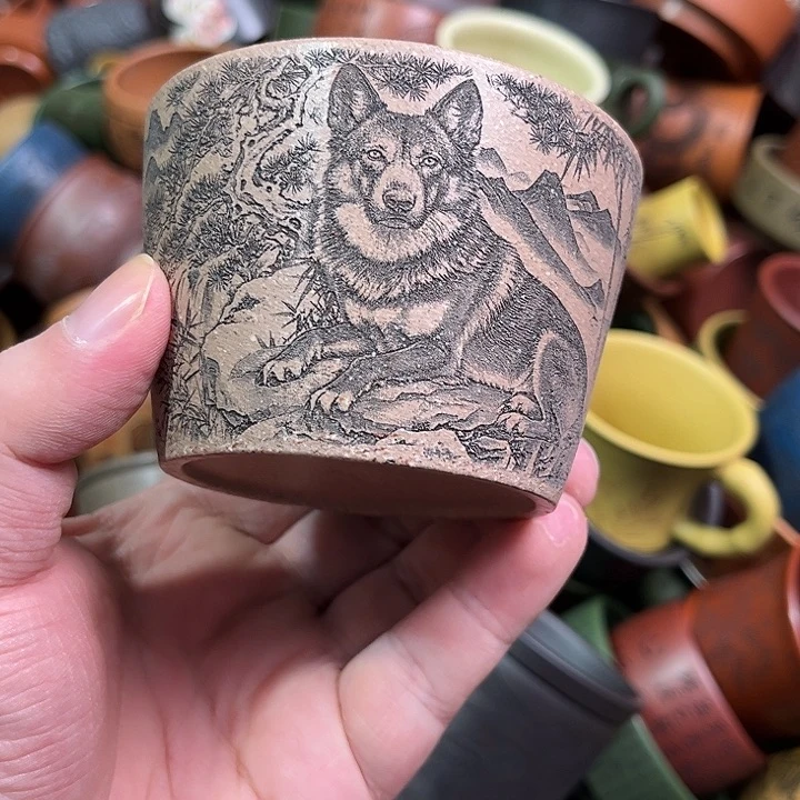 紫砂茶杯全手工紫砂主人杯