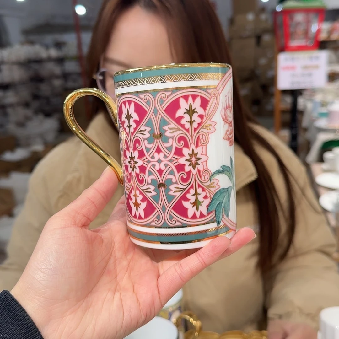 瓷鹅黄原单马克杯一个400ml微瑕