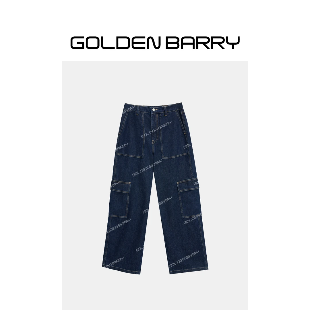 GOLDENBARRY|505116“阿美咔叽丹宁”廓形工装镰刀牛仔裤【微瑕1】