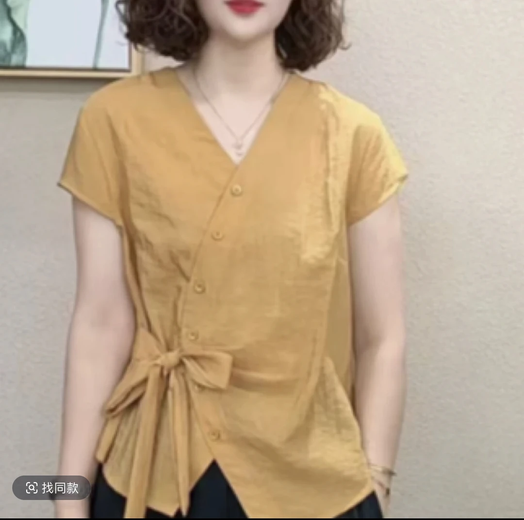 夏季新款时尚洋气百搭显瘦女短袖气质T恤上衣2572
