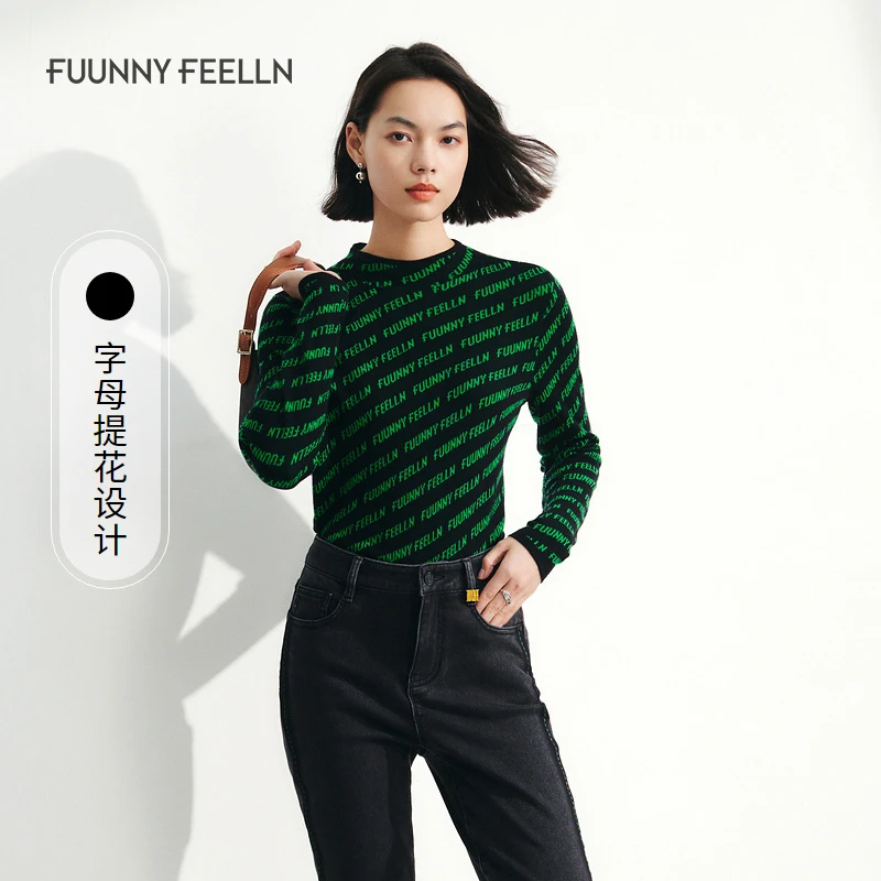 【达人专属】FF||仿佛加厚秋冬长袖美丽诺羊毛衫女圆领套头修身毛衣