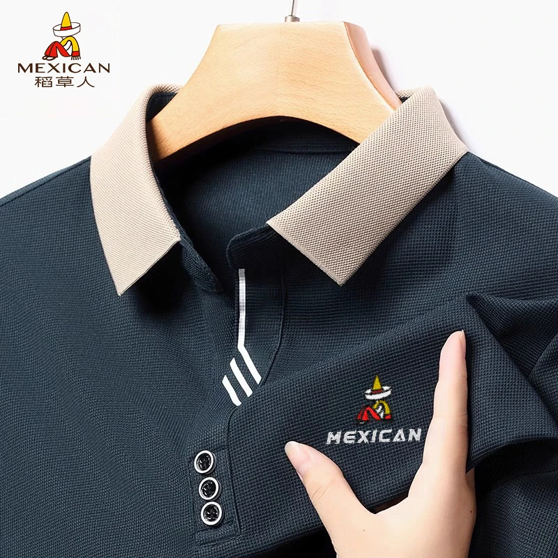 Mexican/稻草人男士Polo衫夏季商务休闲短袖t恤翻领宽松半袖上衣