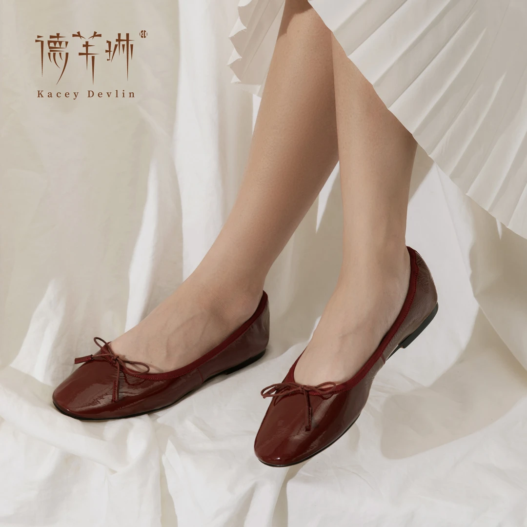 【北鱼专属】芭蕾舞鞋2025春季新款欧若风时尚百搭真皮软底红色单鞋