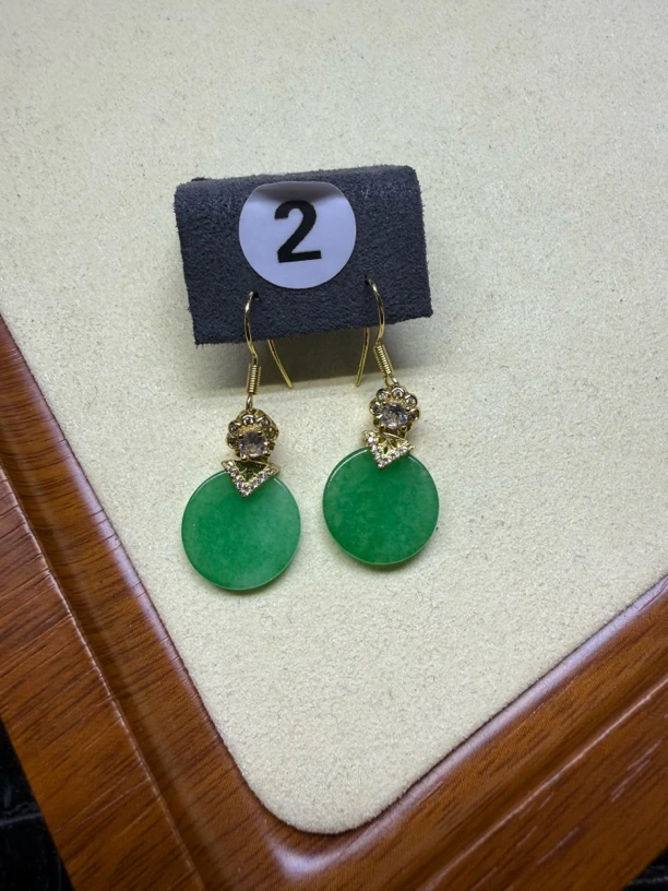 天然缅甸翡翠A货耳饰 2