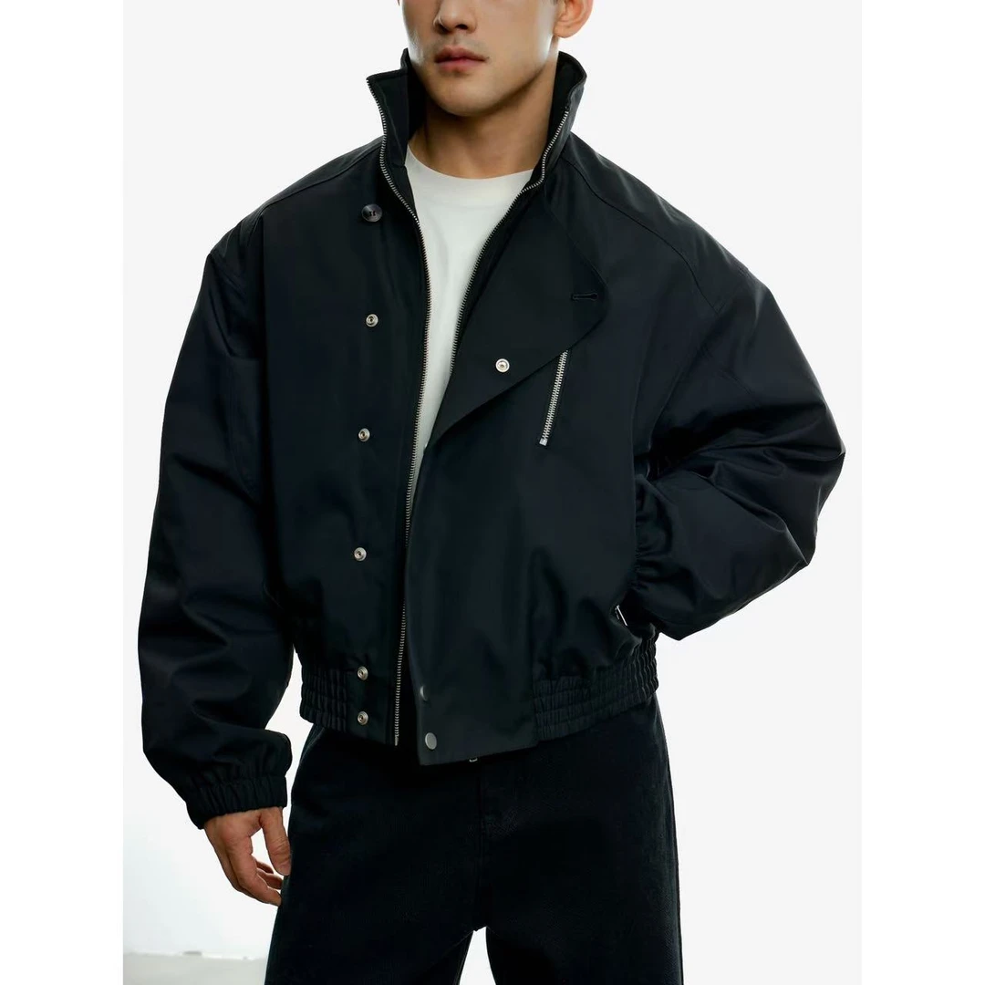 博衣社【哈雷硬朗羽绒夹克】风衣领90白鸭绒精致显高肌肉感男主风