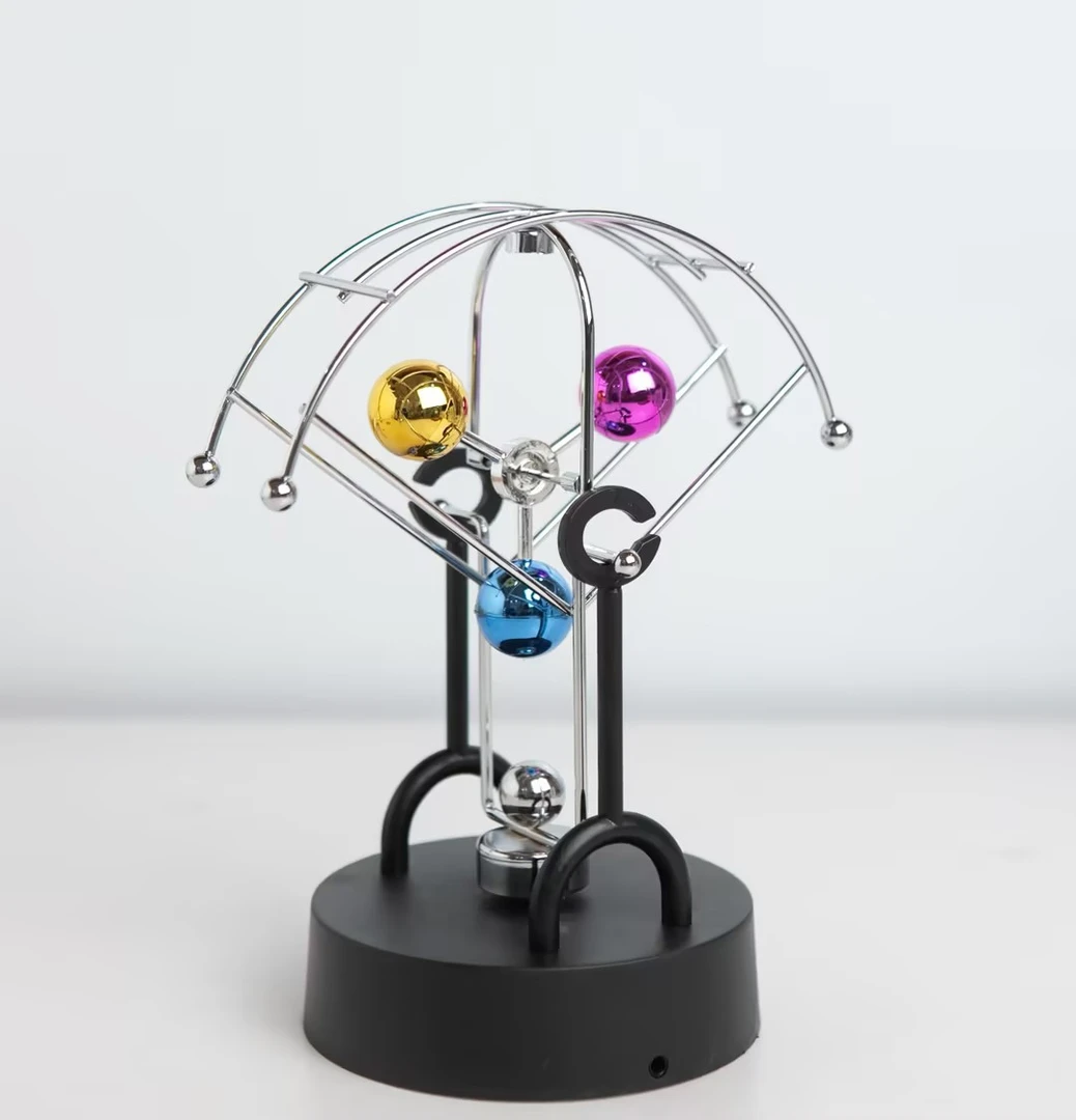 创意金属物理永动仪摆动办公室桌面铁艺摆件电磁摆摇步机生日礼物