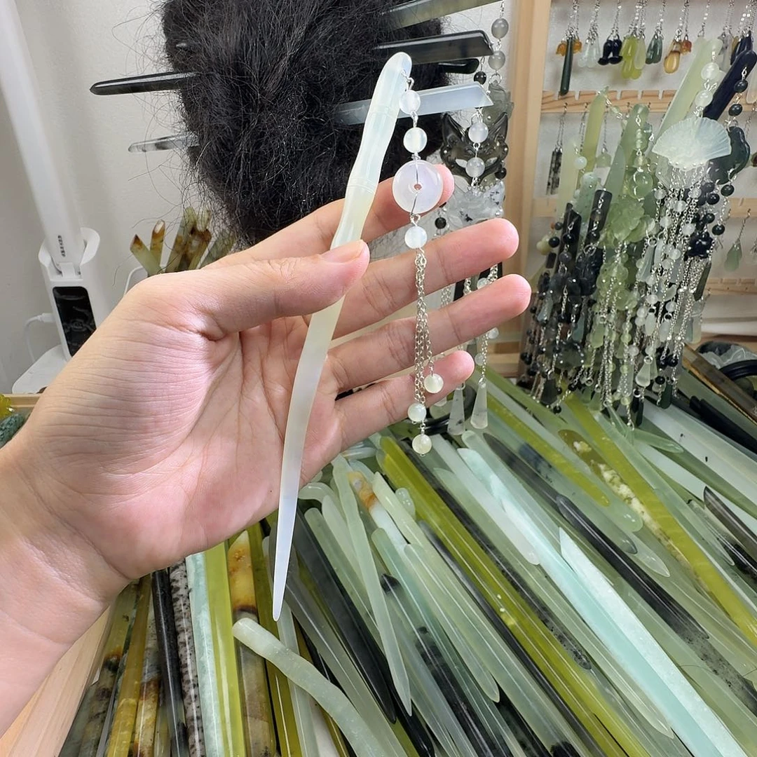 未镶嵌蛇纹石玉发饰