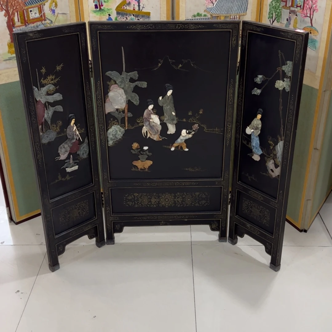 绘画屏风框画茶空间设计