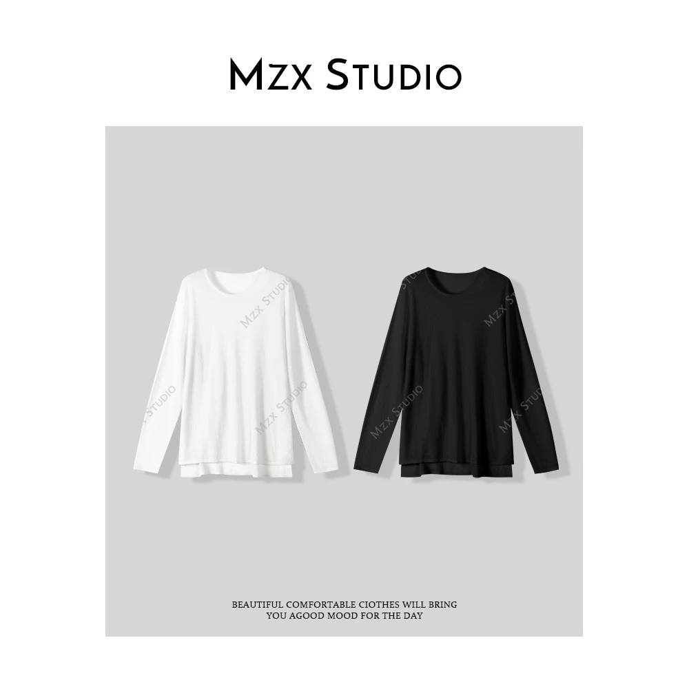 MZX 春季薄款丝光羊毛百搭针织上衣毛织SY7183-X