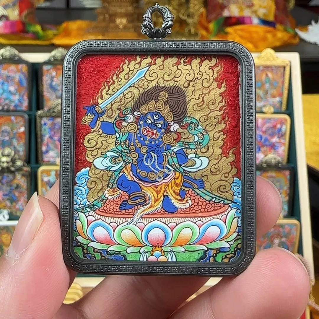 吊坠海*不动明王唐卡，热贡纯手绘！