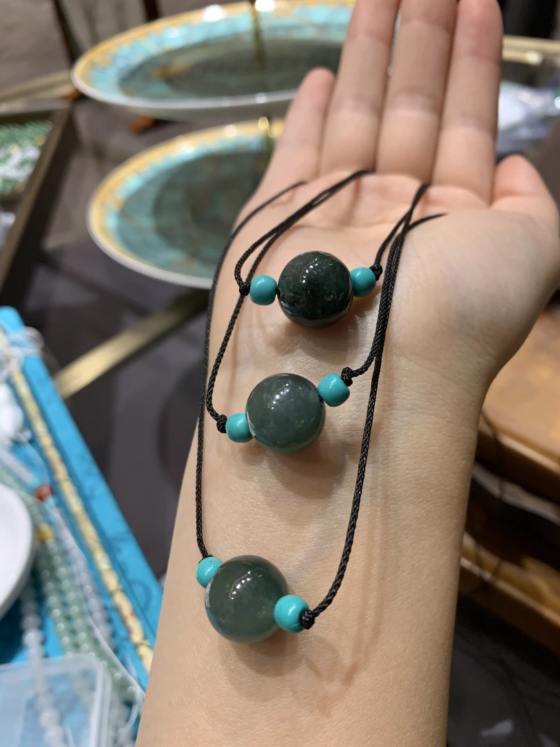 老蓝水翡翠单珠吊坠简约设计