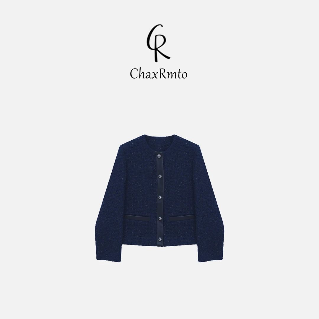 ChaxRmto 小香风圆领长袖外套时尚单排扣上衣 斯斯CC2C2209