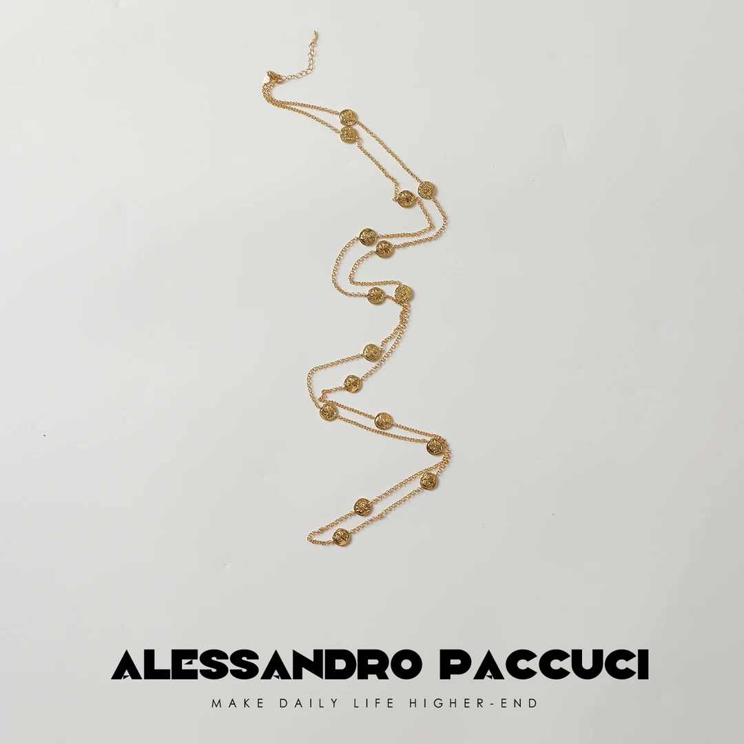 铜项链 AP洛哥43060EX【十六鎏彩】时尚小众个性人像硬币项链