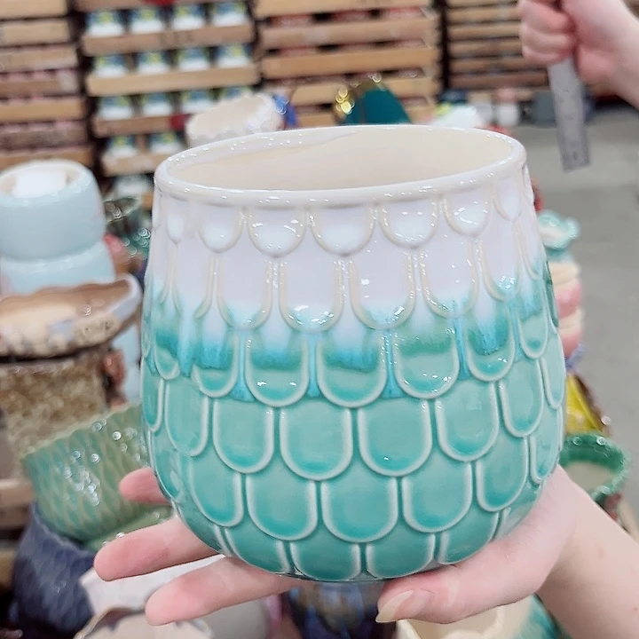 有孔.凑单10元陶瓷花盆发货！