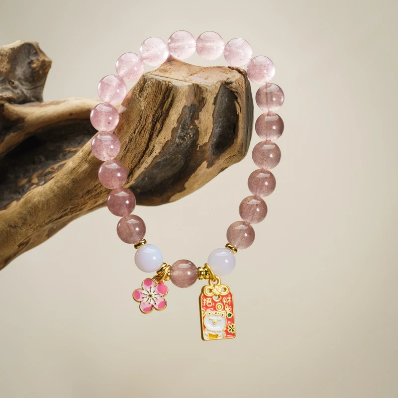 【春田花花】草莓晶0.8手串