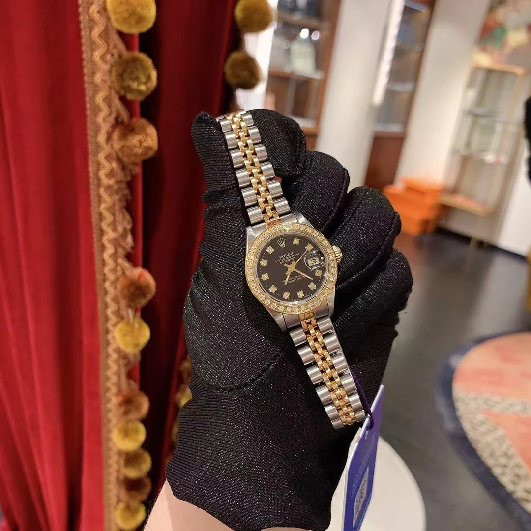 95新 Rolex/劳力士 劳力士日志型N6黑色镶钻表盘手表/92350670