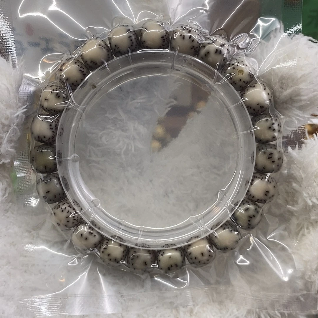 星月菩提手串7.奶灰双留白10x9