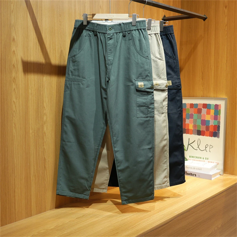 早秋男士轻薄透气工装直筒裤高街简约百搭美式休闲裤ZJ270-720